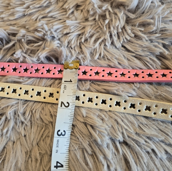 Two Girls Belts- One Pink and One Cream/Silver Sparkle - Picture 7 of 8
